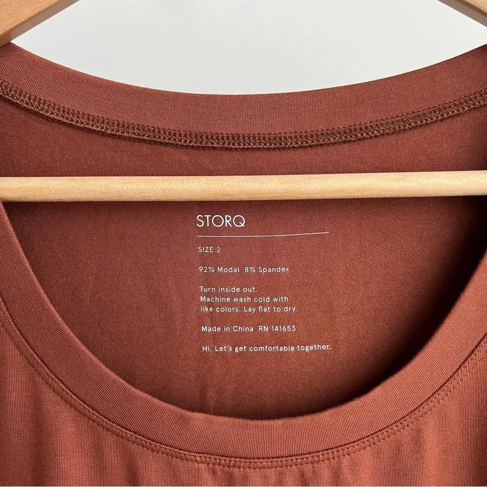 Storq Maternity T-Shirt Dress Cinnamon NWOT - Picture 2 of 4